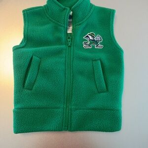 Kids Green Fleece Vest with Embroidered Logo